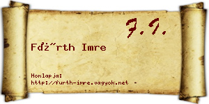 Fürth Imre névjegykártya